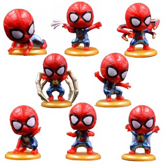 8pcs Toys Spiderman Figure Cartoon Superhero Spider-man PVC Action Figure Collectible Model Dolls
