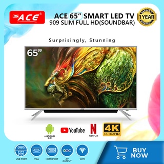 ACE 65" DK5 Slim Full HD Smart LED TV Black LED-909 Android 9.0