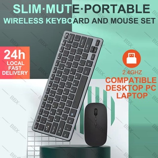 Wireless & Bluetooth Rechargeable Stylish Ultra-thin Mute Wireless Keyboard and Mouse Set