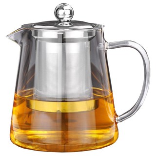 5Sizes Good Clear Borosilicate Glass Teapot With 304 Stainless Steel Infuser Strainer Heat Coff
