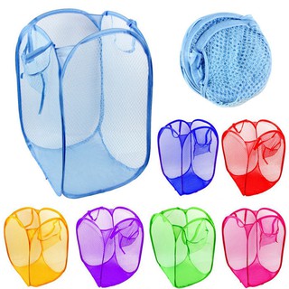 GENEVA888 1pc Foldable Pop Up Mesh Washing Laundry Basket Bag (1)