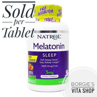 Natrol Melatonin Sleep 5mg Strawberry Natural Flavor Sold per Tablet