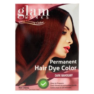Glamworks Dark Mahogany Hair Dye Color 30ml