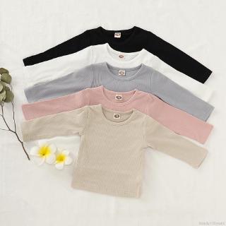 Autumn Baby Boy Girl Tees Long Sleeve Solid Color Tops T-Shirts Kids Tops Casual Blouse