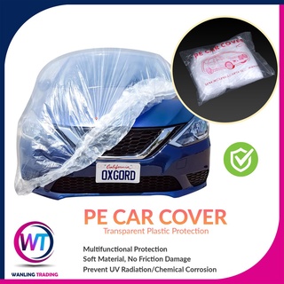 PE Plastic Car Cover Transparent Waterproof Dustproof Vehicle Protection Anti-Scratch Soft Material