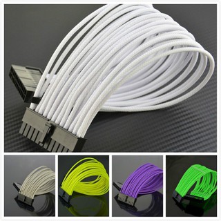 Pure Color 24Pin ATX Sleeved Power Supply Extension Cable