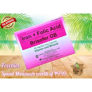 【phi local stock】 Brisofer OB 100 Capsules (Iron + Folic Acid)