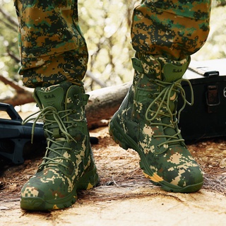 Men's Tactical Combat Boots High Cut Tactical Boots Heavy Duty Hiking Shoes Outdoor Shoes PWsZ