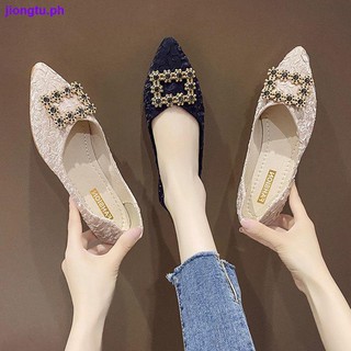 Single shoes women s spring and summer 2021 new all-match grandma shoes fashion scoop shoes one-foot flat-bottomed peas shoes