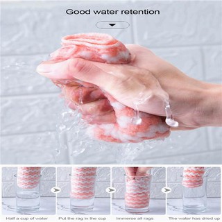 Oil Free Dishwashing Towel Kitchen Cleaning Rag Cationic Coral Pile Absorbent Cloth (5)