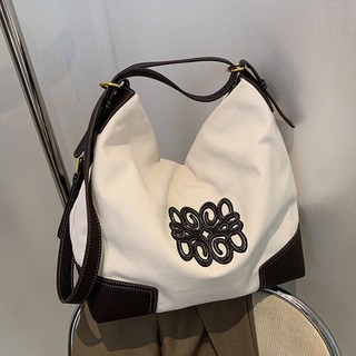 ゆㇰLarge capacity bag women's bag 2021 New Tide fashion canvas bucket shoulder bag versatile niche ca