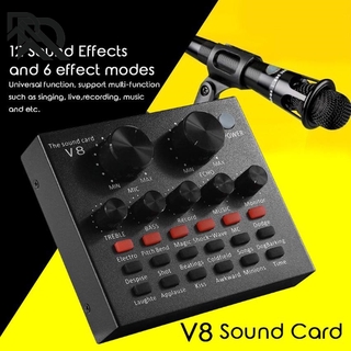 V8 Sound Card Audio External Headset Microphone Live Broadcast Sound Card for Mobile Phone Computer