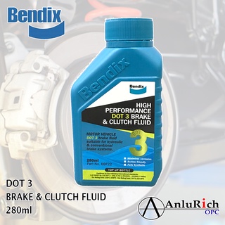 Bendix High Performance DOT 3 Brake and Clutch Fluid 280ml