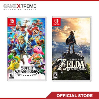 Nintendo Switch Game Bundle Zelda BOTW and Super Smash Bro