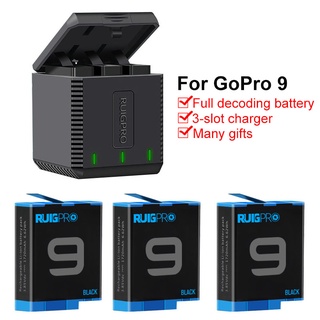 bateria go pro hero 9 black battery batterie + 3-slot charger for Gopro Go pro hero 9 hero9 black ca