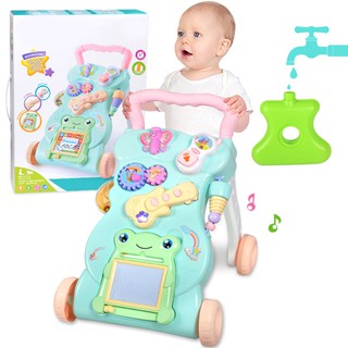 Baby Walker Toddler Trolley Sit-To-Stand ABS Musical Walker Kids Early Learning Educational Push Toy