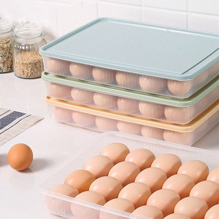 Kitchen 24 grid egg box refrigerator fresh keeping box portable picnic box egg storage box