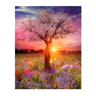 Canvas Paint By Numbers Kit Oil Painting DIY Beauty Tree