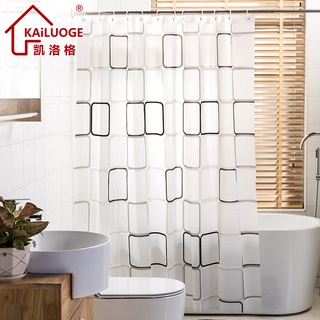 Carlo Grid Shower Curtain Waterproof Mildew Proof Bathroom Curtain