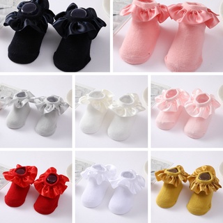 Newborn Girls Pure Cotton Socks Anti-slip Baby Princess Breathable Ruffle Ankle Socks Children Indoor Floor Socks