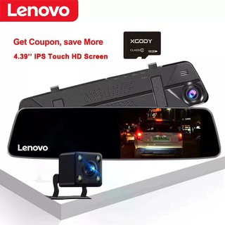 ODSCN LENOVO 4.39 inch Dual Lens FHD 1080P Car DVR Rearview Mirror Camera IPS TOUCH SCREEN