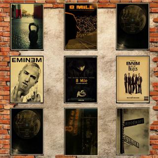 Vintage Poster Eminem The Slim Shady LP 8 Mile A rap singer Bar House Cafe Art Decoration Kraft music Poster Wall sticker