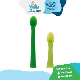 Bollie Baby 2Pcs Leaf Soft Tip Silicone Spoon (1)