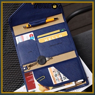 【sale】 PU Passport Cover Travel Multifunction 7 Fold Wallet Leather