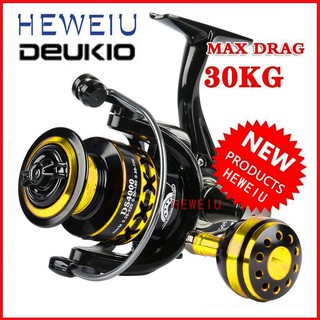 HEWEIU DEUKIO 2021 New Mesin Pancing Big Trolling Jigging Reel Max Drag 30kg Fishing Reels Carp Metal Spinning Reel