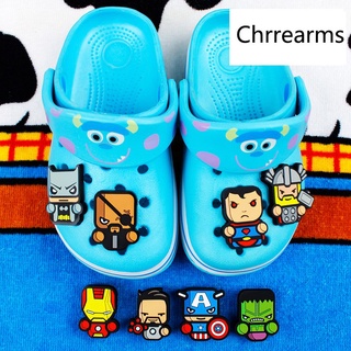 men sandal✿♨1pcs Crors Shoe Charms Fit Clogs Sandal Cute Superhero Shape PVC Jibbitz Shoe Accessorie