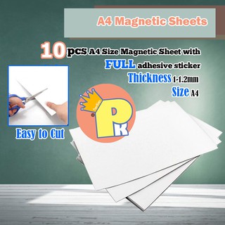 10 pcs Magnetic Sheet with Full Adhesive A4 1mm 1.2mm RefMagnetIn stock