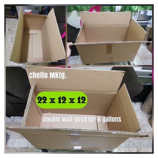 6 gallons box ( 22”x12”x12”) double wall bundle of 10pcs.