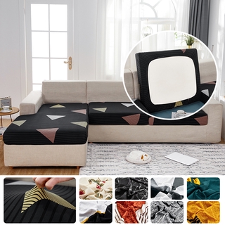 Agzryhzdt 1/2/3/4 Seater Sofa Cushion Cover Geometric Seat Printed Black Elastic Half Pack Couch Stretch Slipcover