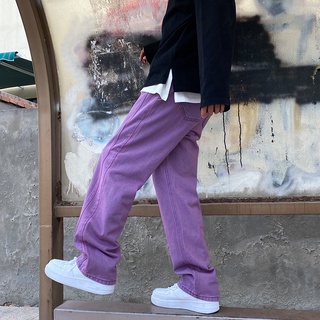 Purple Jeans Men Loose Straight chic Wide Leg Casual Pants