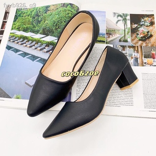 ✿Korean Pointed Toe Office Work Block Heels Shoes for Women