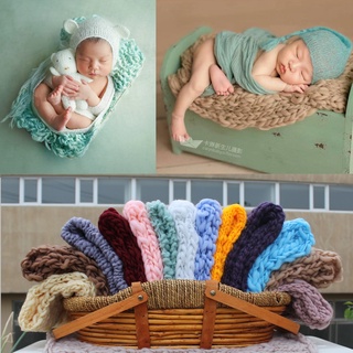 Infant Baby Crochet Blanket Make Photo For Newborn Baby Photography Background Prop Soft Knit Balls Blankets Photoshoot Basket Stuffer Filler