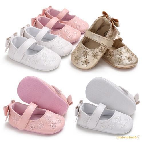 LA6-Baby Newborn Toddler Girl Crib Shoes Pram Soft Sole (2)