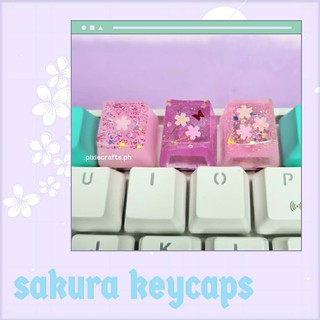 ☆Sakura☆ Handmade Resin Artisan Keycaps for Mechanical Keyboard CherryMx Gateron Kailh Switch