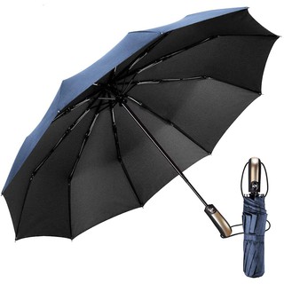 Automatic Travel Umbrella Large Folding Golf Umbrella Travel Umbrella UV Protection Rain Umbrella Anti-Wind Portable Compact Quick Dry 46 Inch