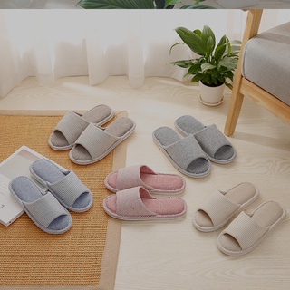 MIA #CTA04 Japanese style Cotton linen Non-slip indoor Slippers bedroom slippers