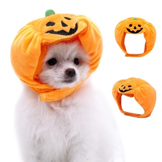 Pet Halloween Pumpkin Hat Dog Cat Warm Cap Pet Headwear Decor Hats