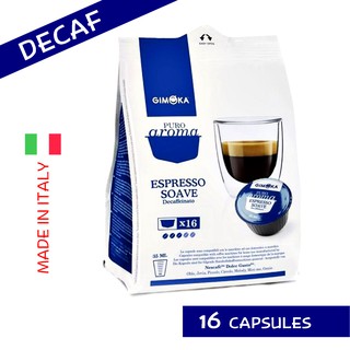 16 Decaffeinated Dolce Gusto Compatible Coffee Capsules – Quality Decaf Pods – Made in Italy