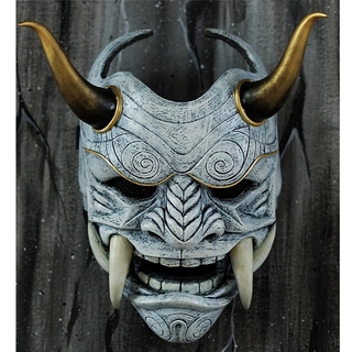 Evil Devil Demon Latex Mask Half Face Japan Hannya Cosplay Party Costume Masks Oni Haunted House Cosplay Costume Party Props (1)