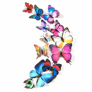 Glow in the dark Butterfly Wall Stickers Home Decor Sticker on The Art Wall butterfly（12pcs)