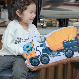 Simulation 3D Construction Truck Excavator Crane Pillow Doll Plush Toy Car Model Children's Day Gift