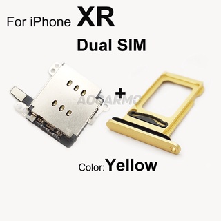 Aocarmo 5Set/Lot For iPhone XR Dual SIM Card Reader Flex Cable +SIM Card tray Holder Slot Adapter Re (8)