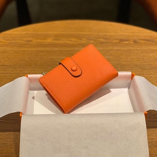 Small Orange Box - Genuine Leather Series Ode Wallet Female Short (1)