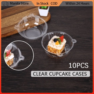 10Pcs Cake Cups Disposable Cake Pastries Boxes Cases Clamshell Cupcake Muffin Dome Holders Cups