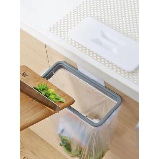 Plastic garbage bag rack kitchen closet hanging storage bag with cover garbage bag hanger spot (7)