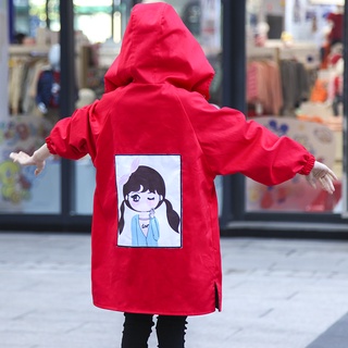 Spring and Autumn Coat Girl In The Section on Both Sides Wearing Windbreaker Jacket Children's Cloth
